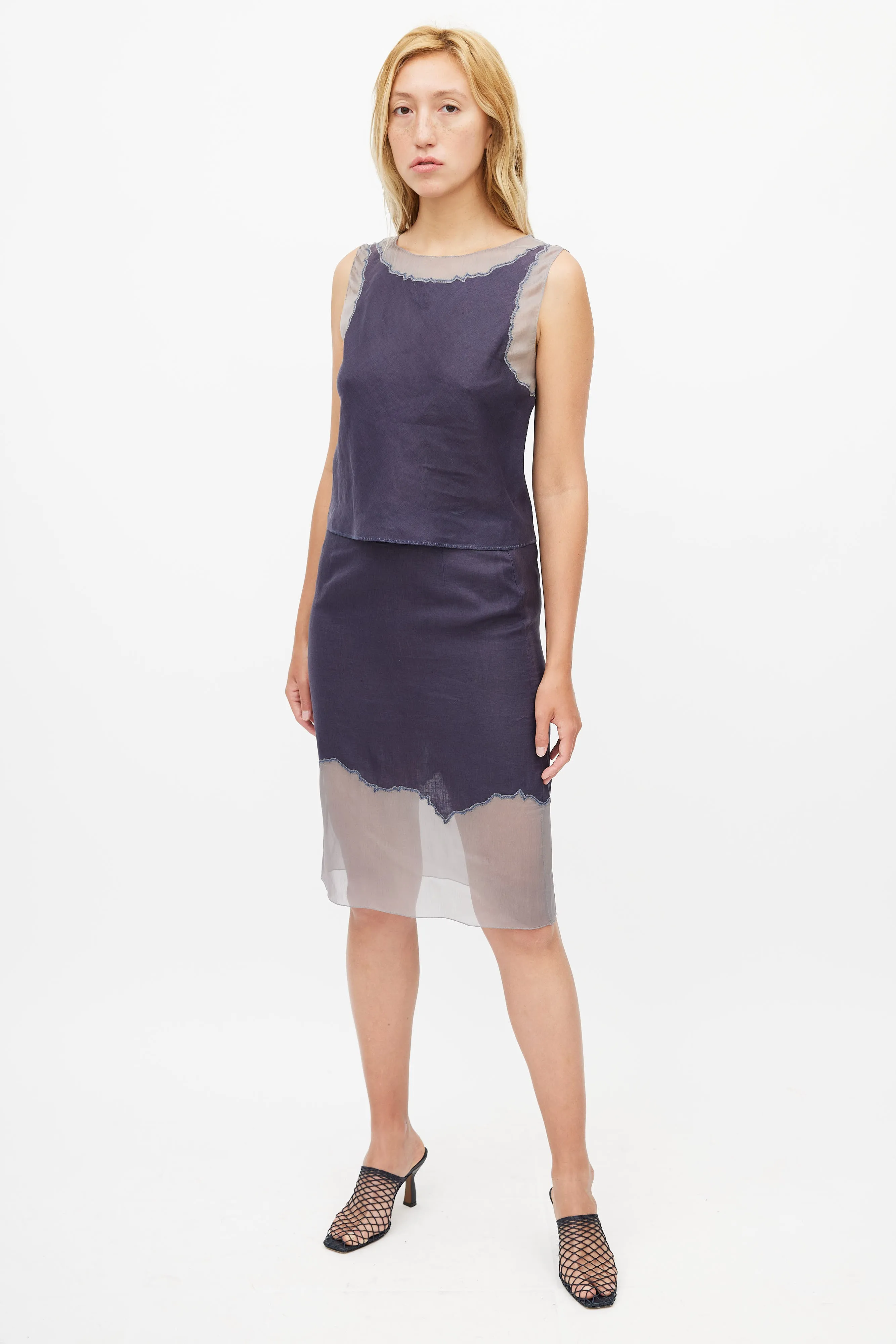 1998 Navy Linen & Silk Co-Ord Set