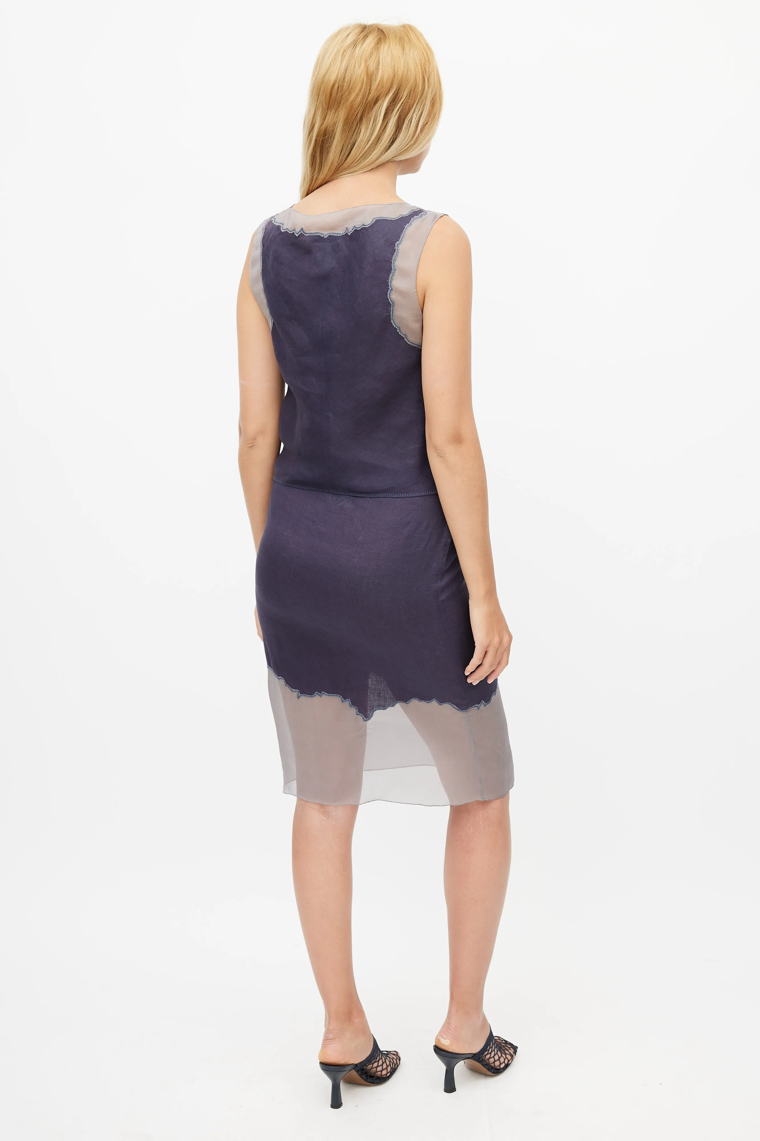 1998 Navy Linen & Silk Co-Ord Set