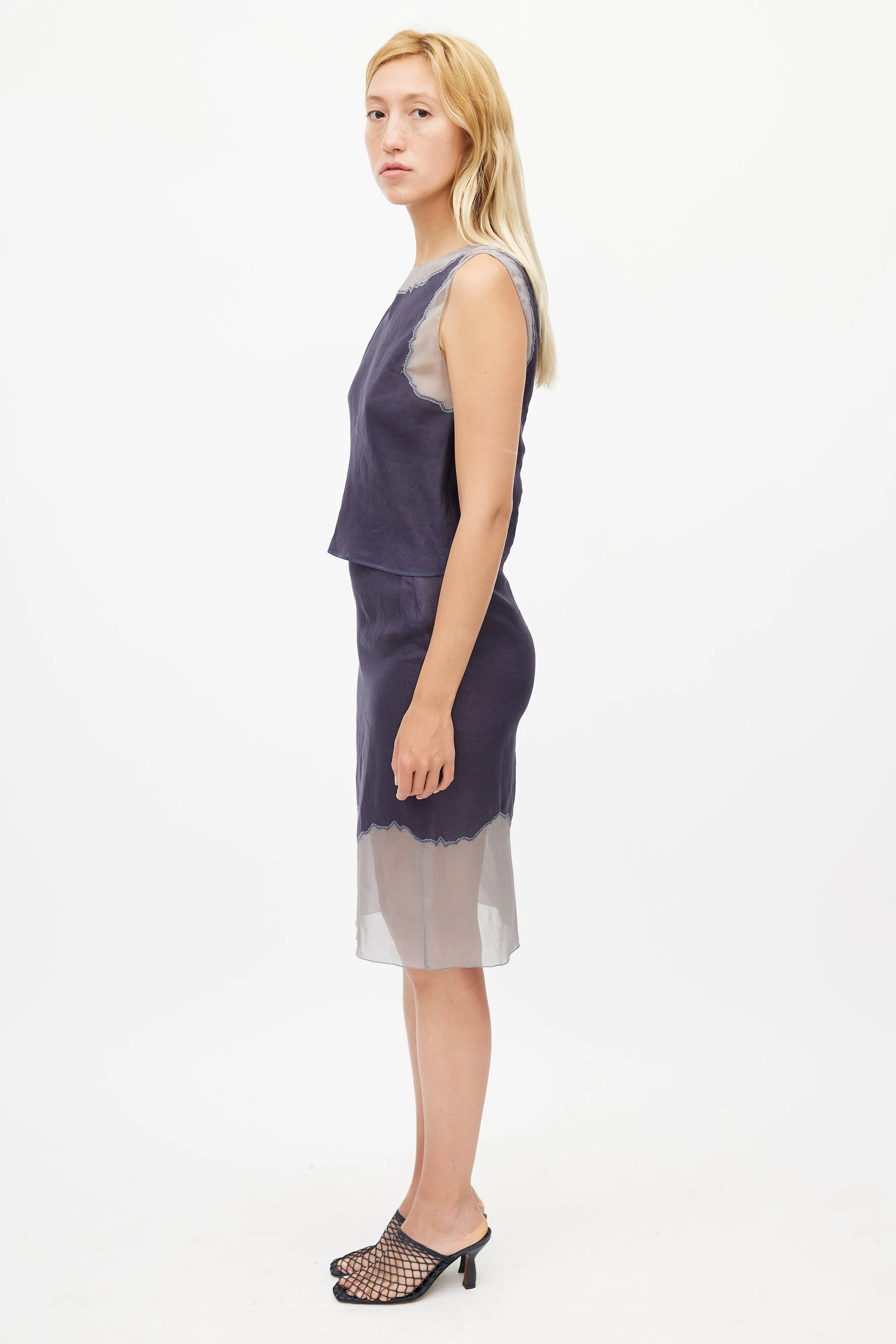 1998 Navy Linen & Silk Co-Ord Set