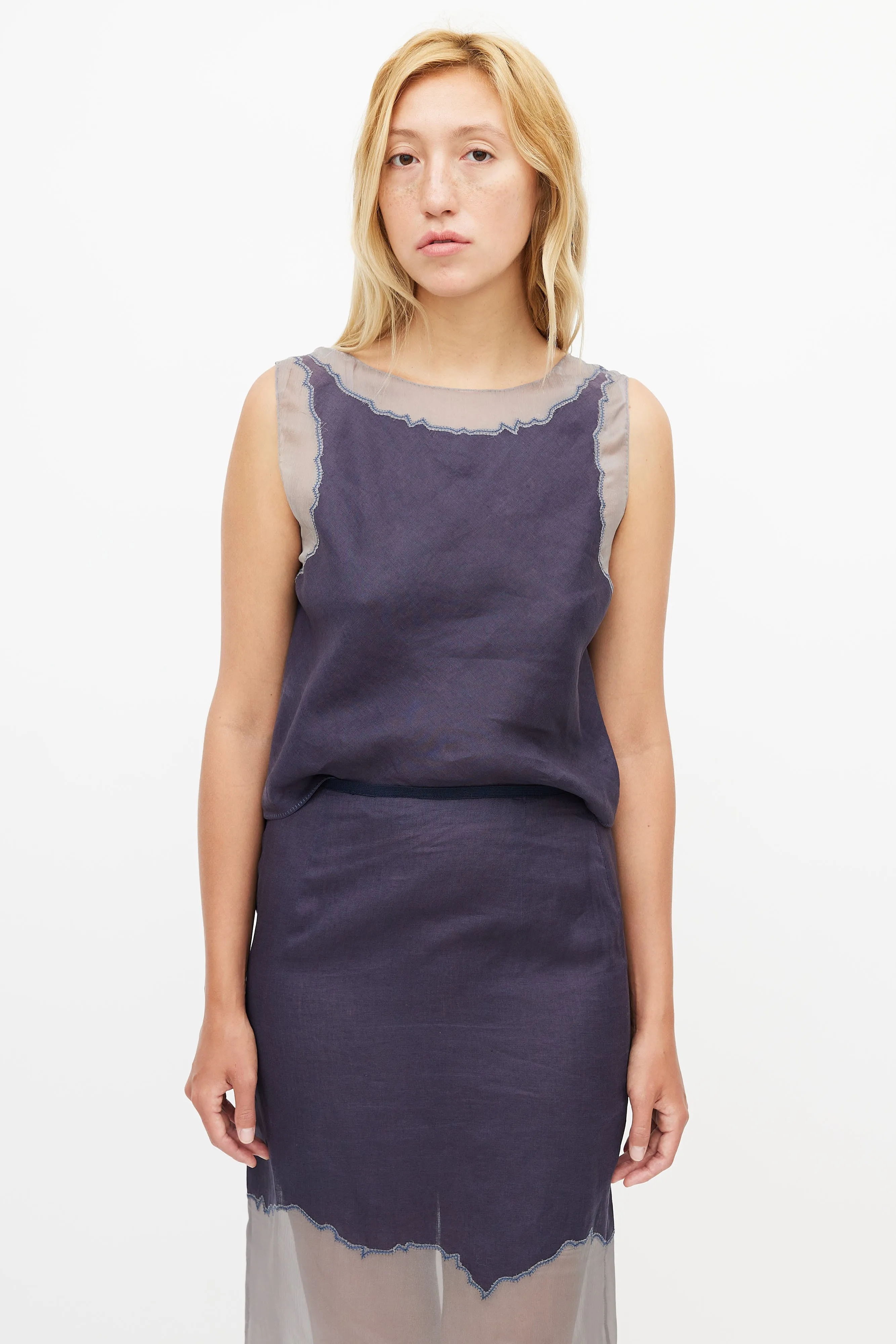 1998 Navy Linen & Silk Co-Ord Set