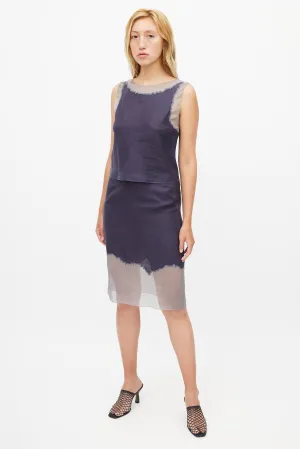 1998 Navy Linen & Silk Co-Ord Set