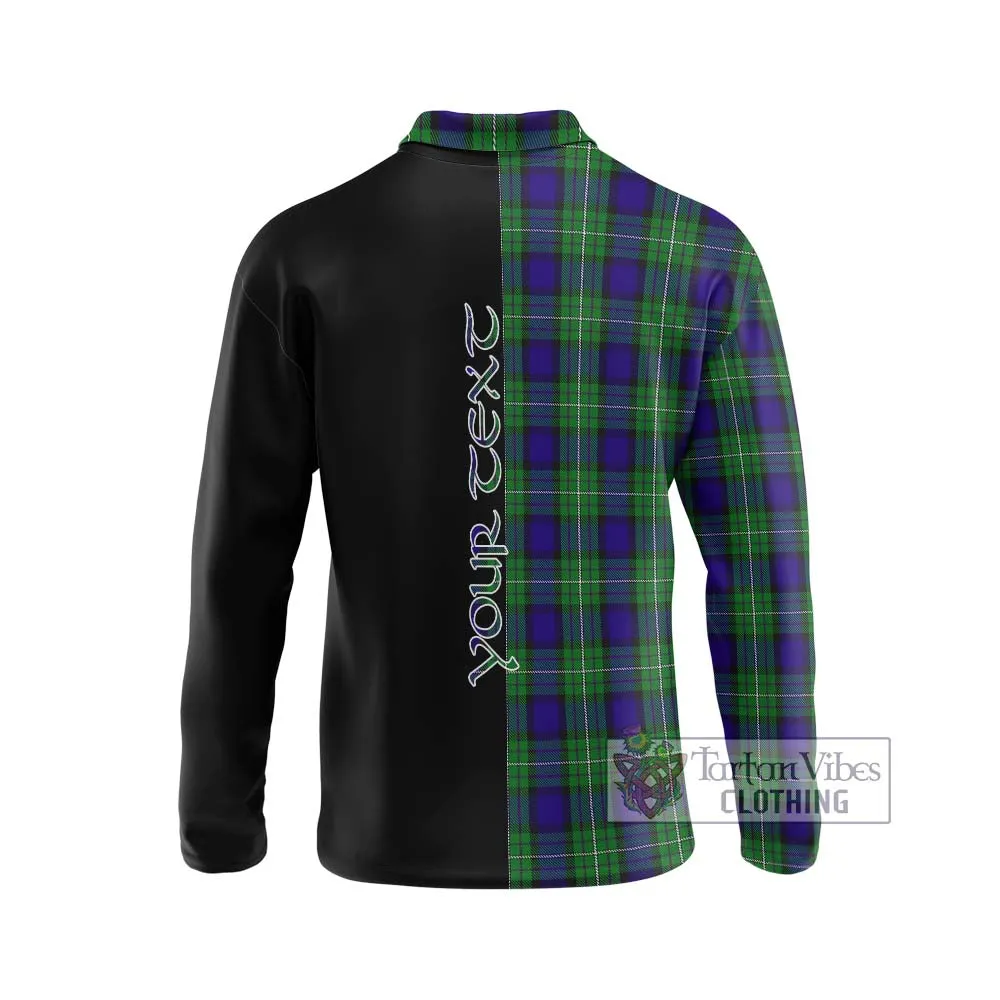 Alexander Tartan Long Sleeve Polo Shirt with Family Crest and Half Of Me Style