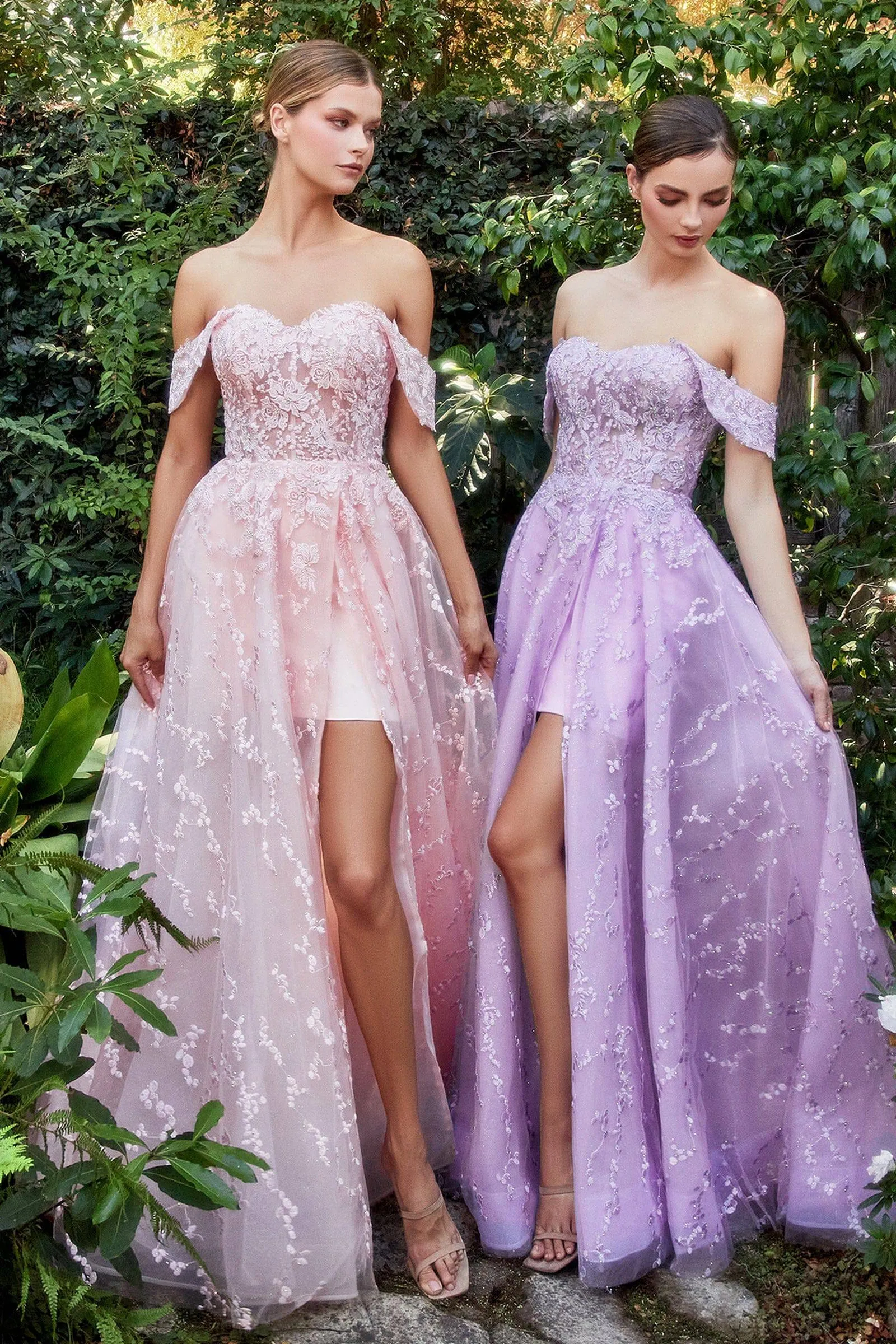 Andrea & Leo A1207 Off Shoulder Bouquet Lace Gown & Skirt
