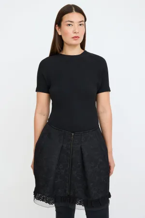 Black Ruffled Lace Dress