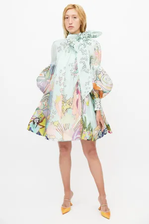 Blue & Multicolour Concert Linen Dress