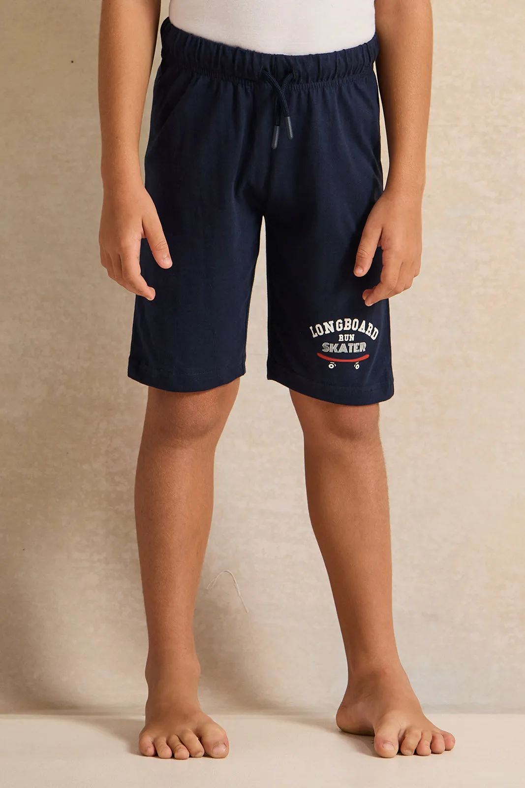 Boys Blue And Navy Printed Pyjama Set (2 Piece)
