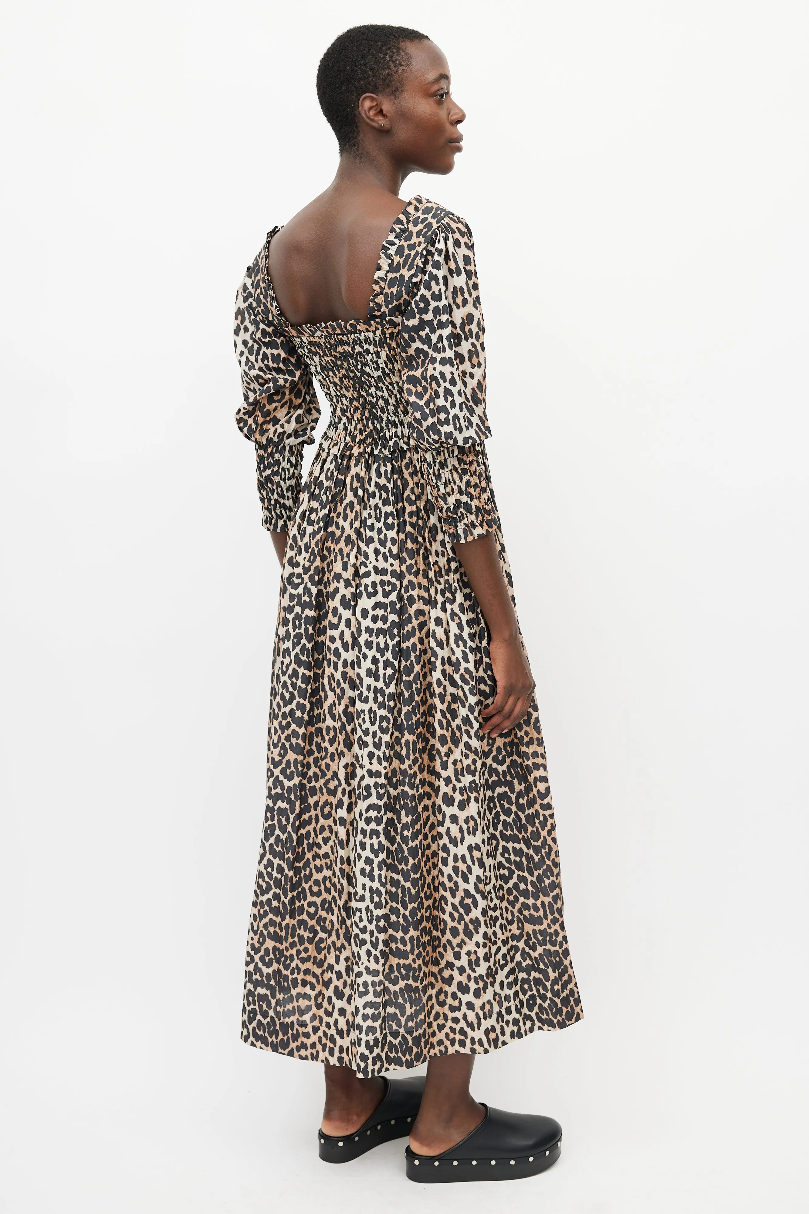 Brown & Black Smocked Dress