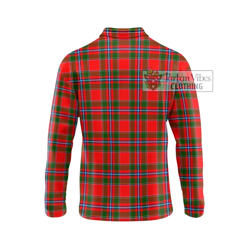 Butter Tartan Long Sleeve Polo Shirt with Family Crest DNA In Me Style