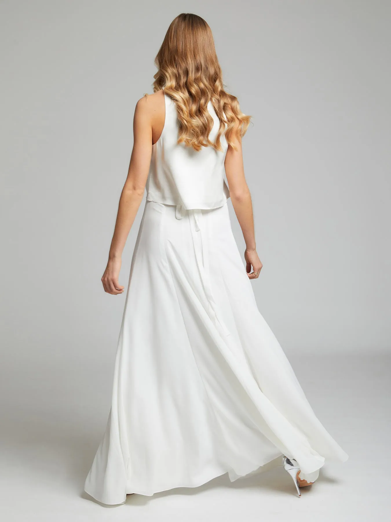 Clementine white skirt & top set