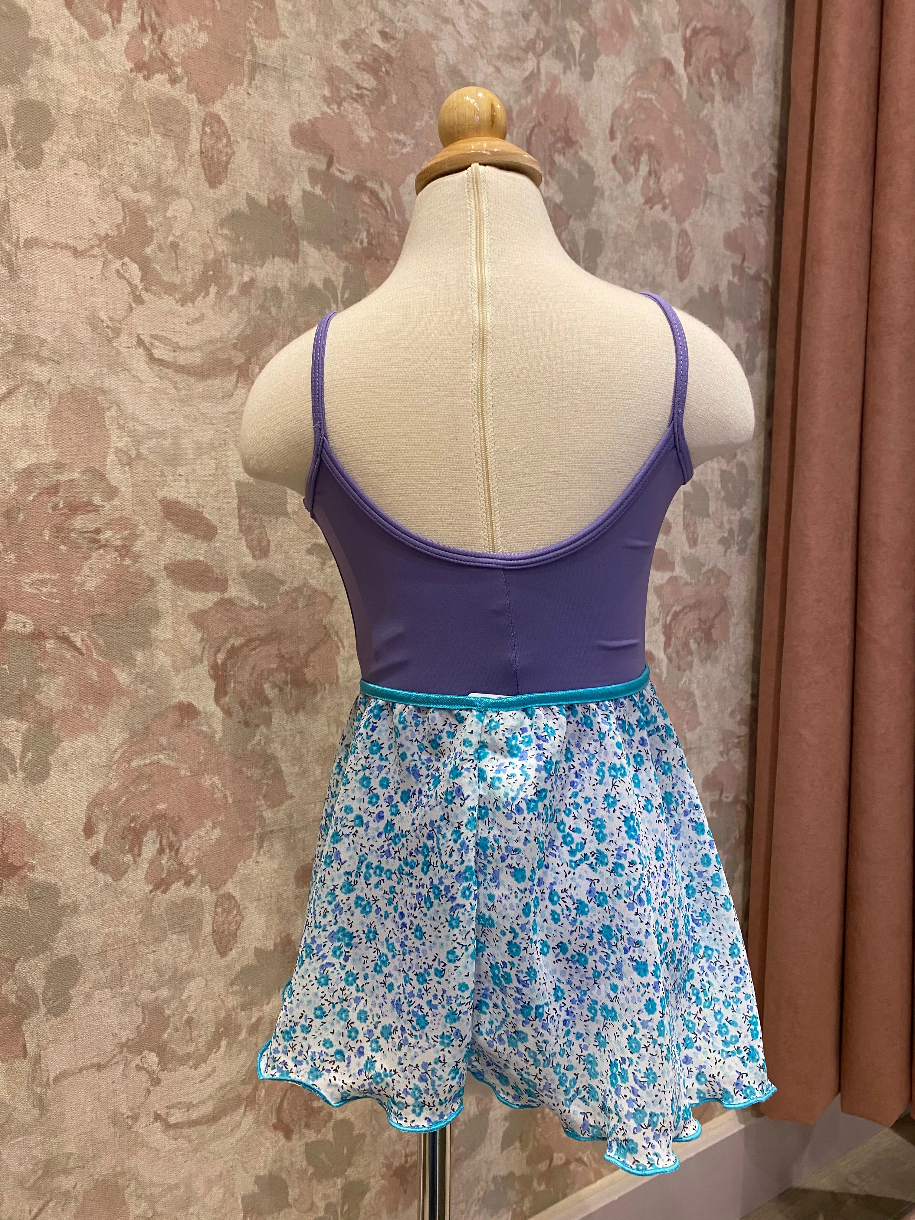 Girls Ditsy Flower Turquoise Pull On Skirt
