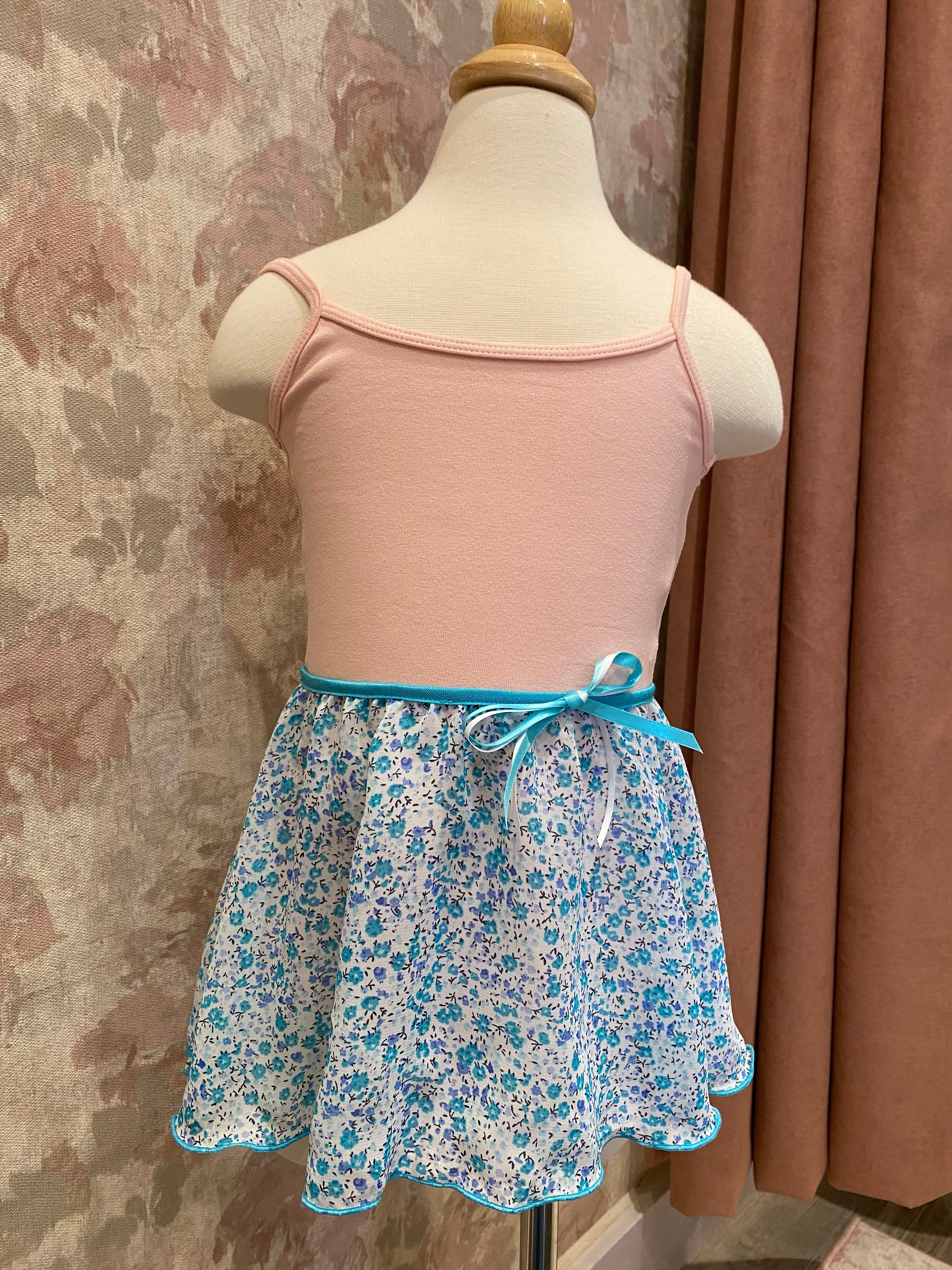 Girls Ditsy Flower Turquoise Pull On Skirt