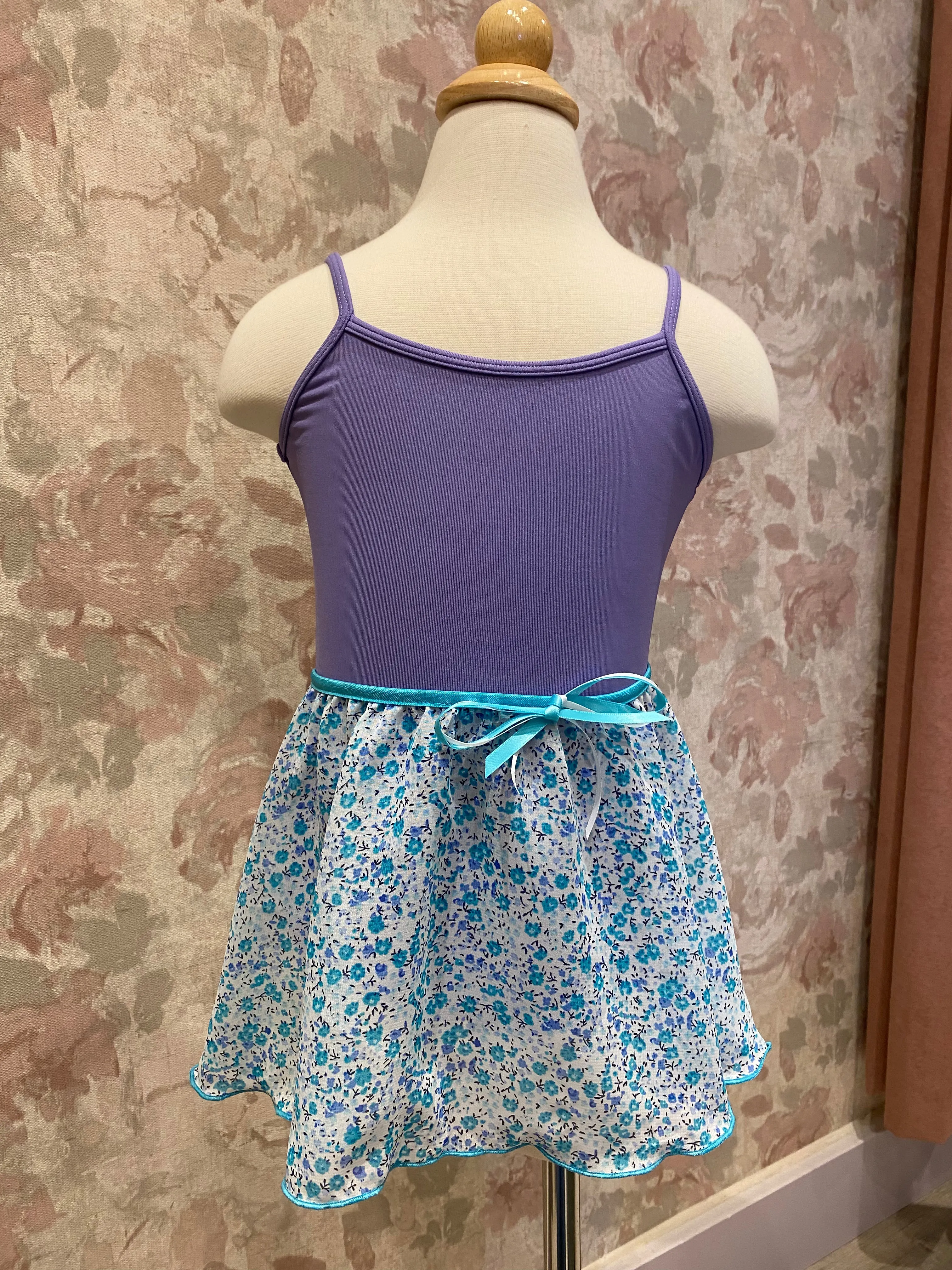 Girls Ditsy Flower Turquoise Pull On Skirt
