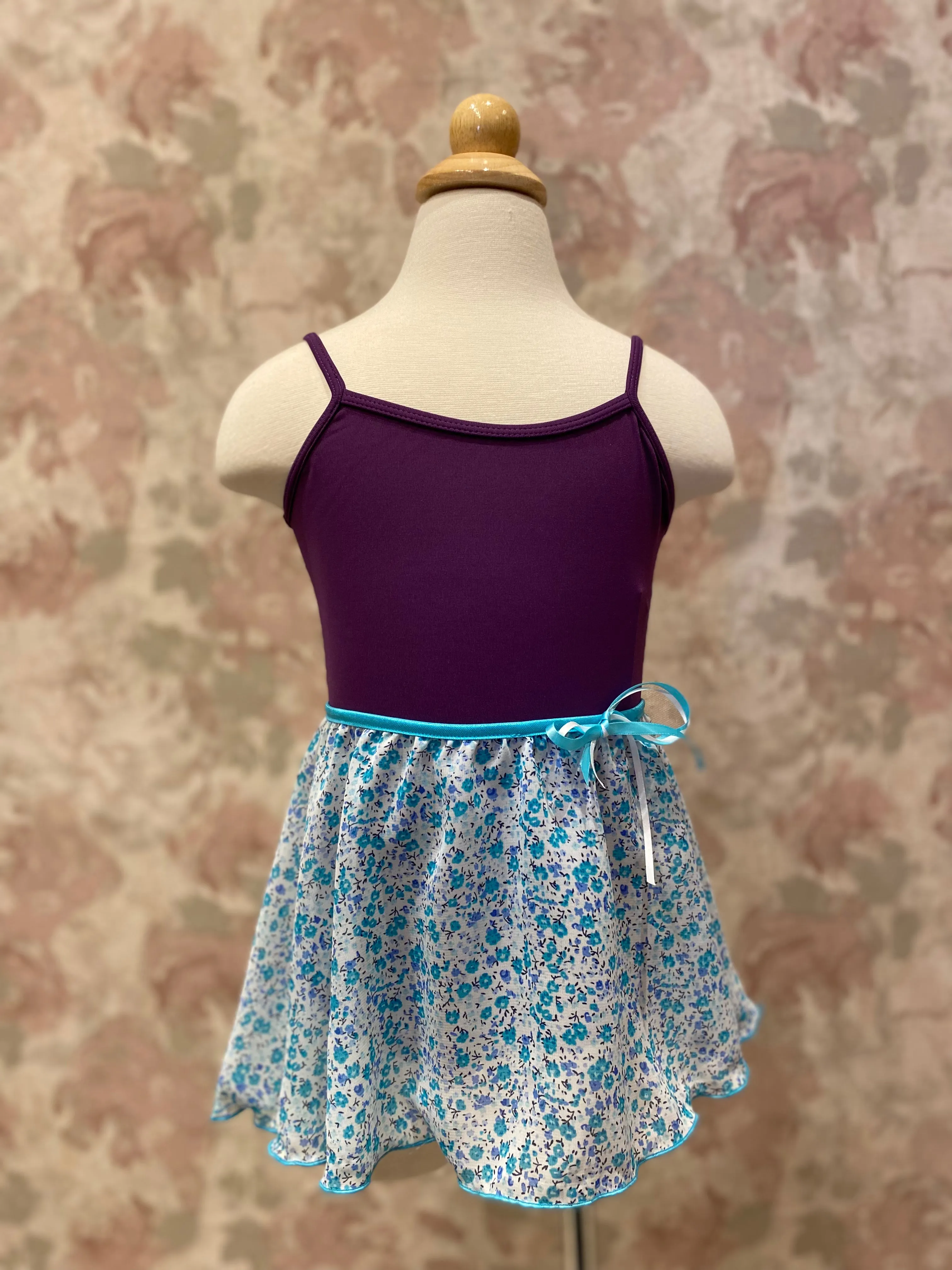 Girls Ditsy Flower Turquoise Pull On Skirt
