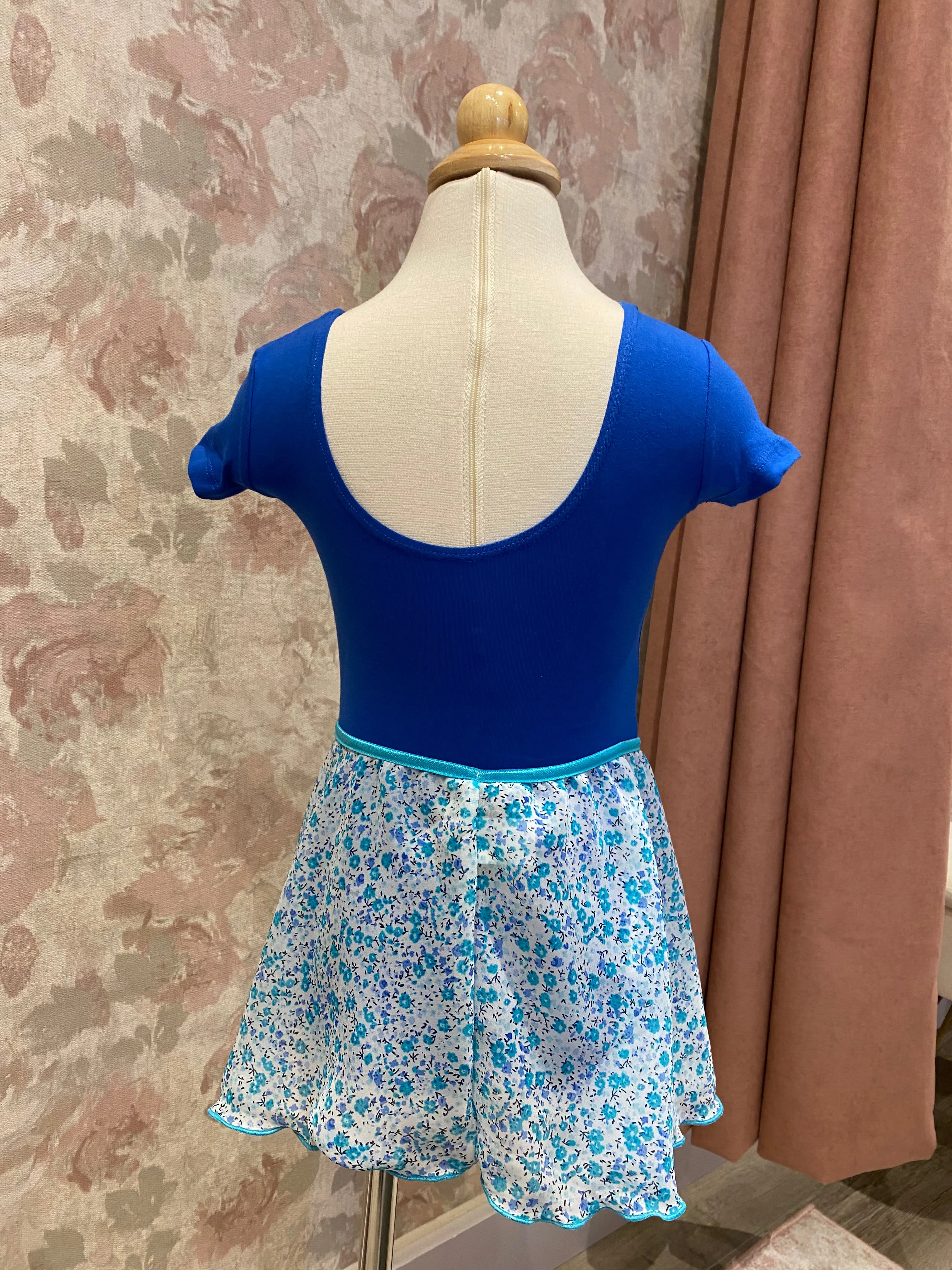 Girls Ditsy Flower Turquoise Pull On Skirt