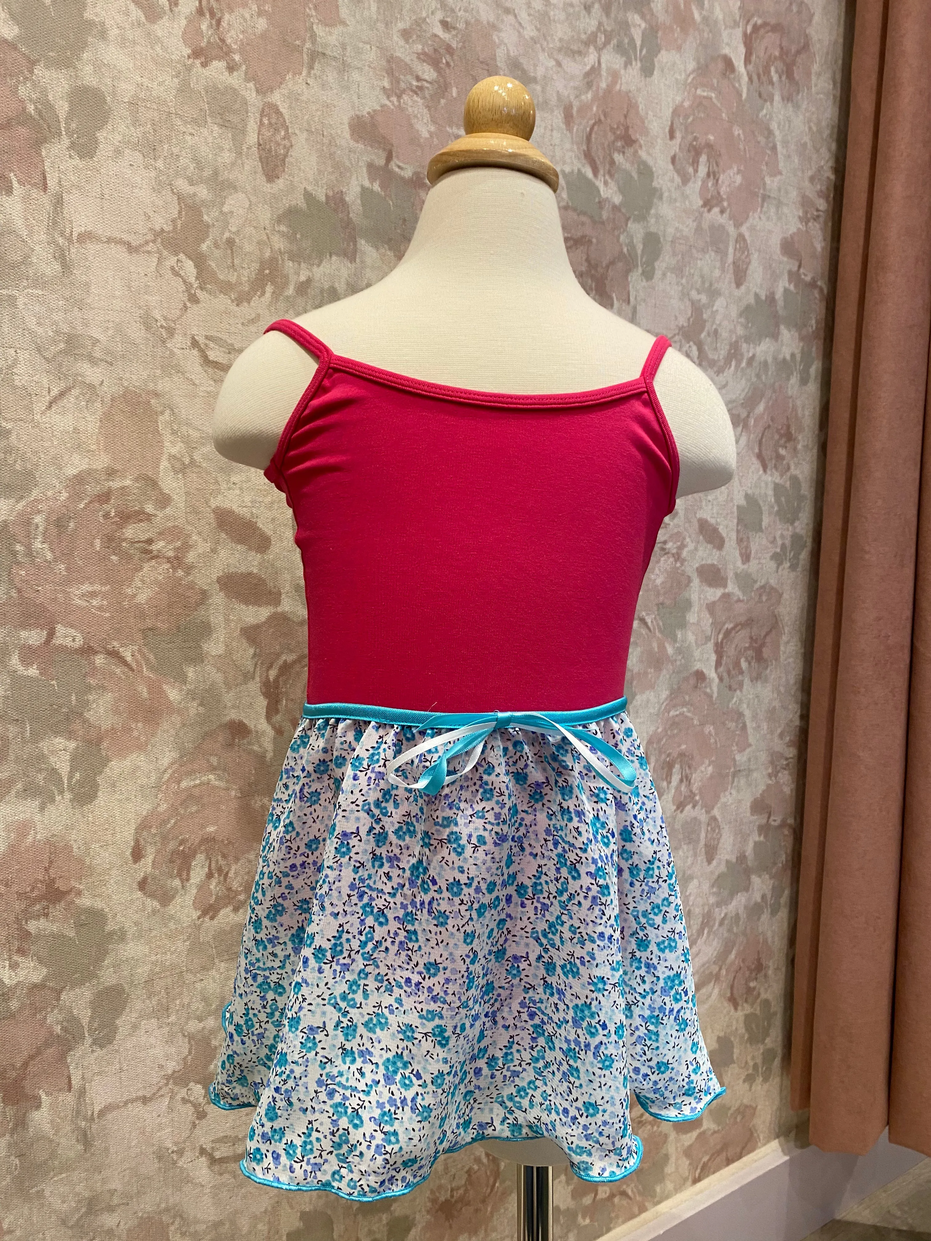 Girls Ditsy Flower Turquoise Pull On Skirt
