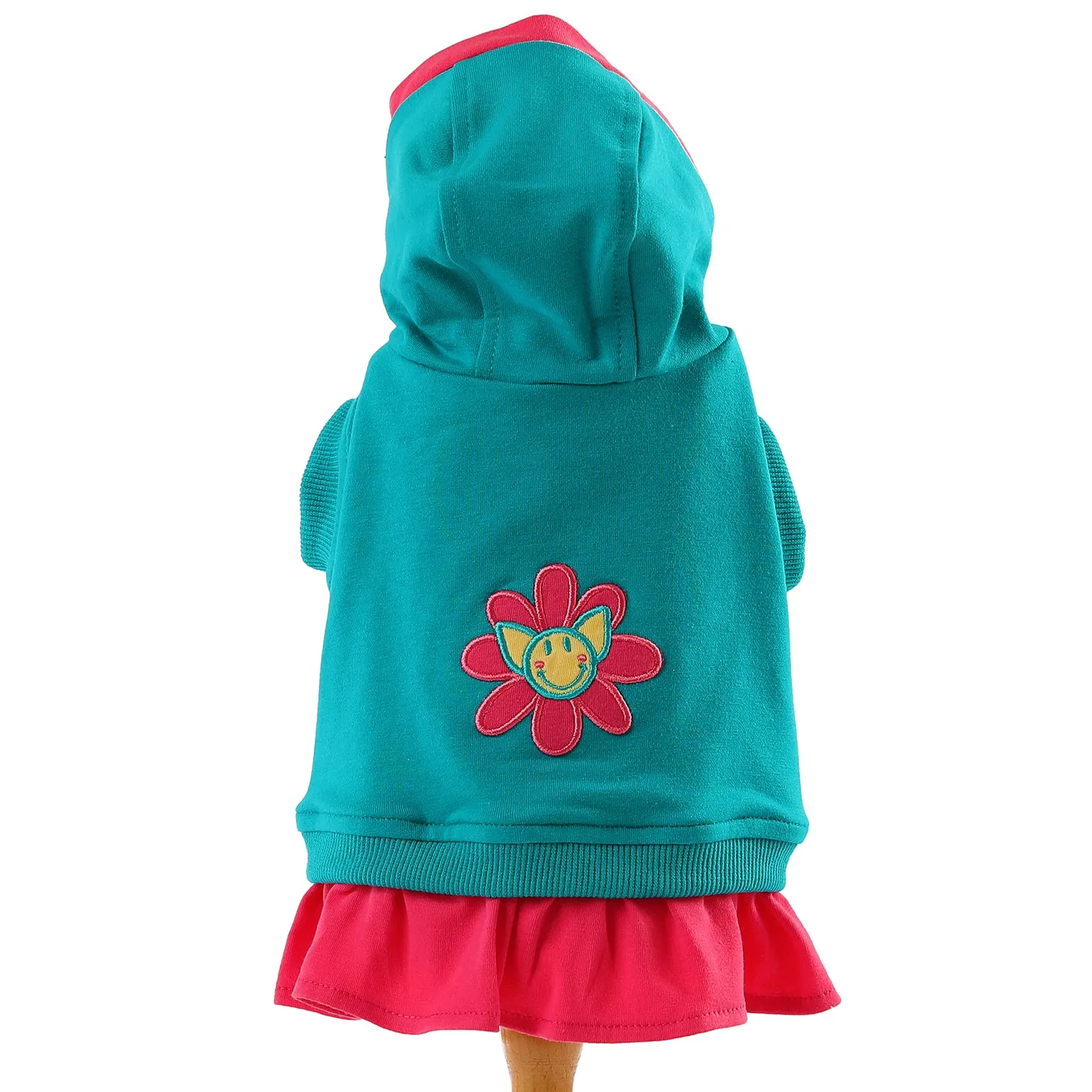Green & Pink Sleeveless Hoodie for Dogs | "You are my Sunshine" Collection
