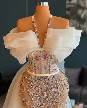 Karla Princess Beaded Crystals Evening Dress