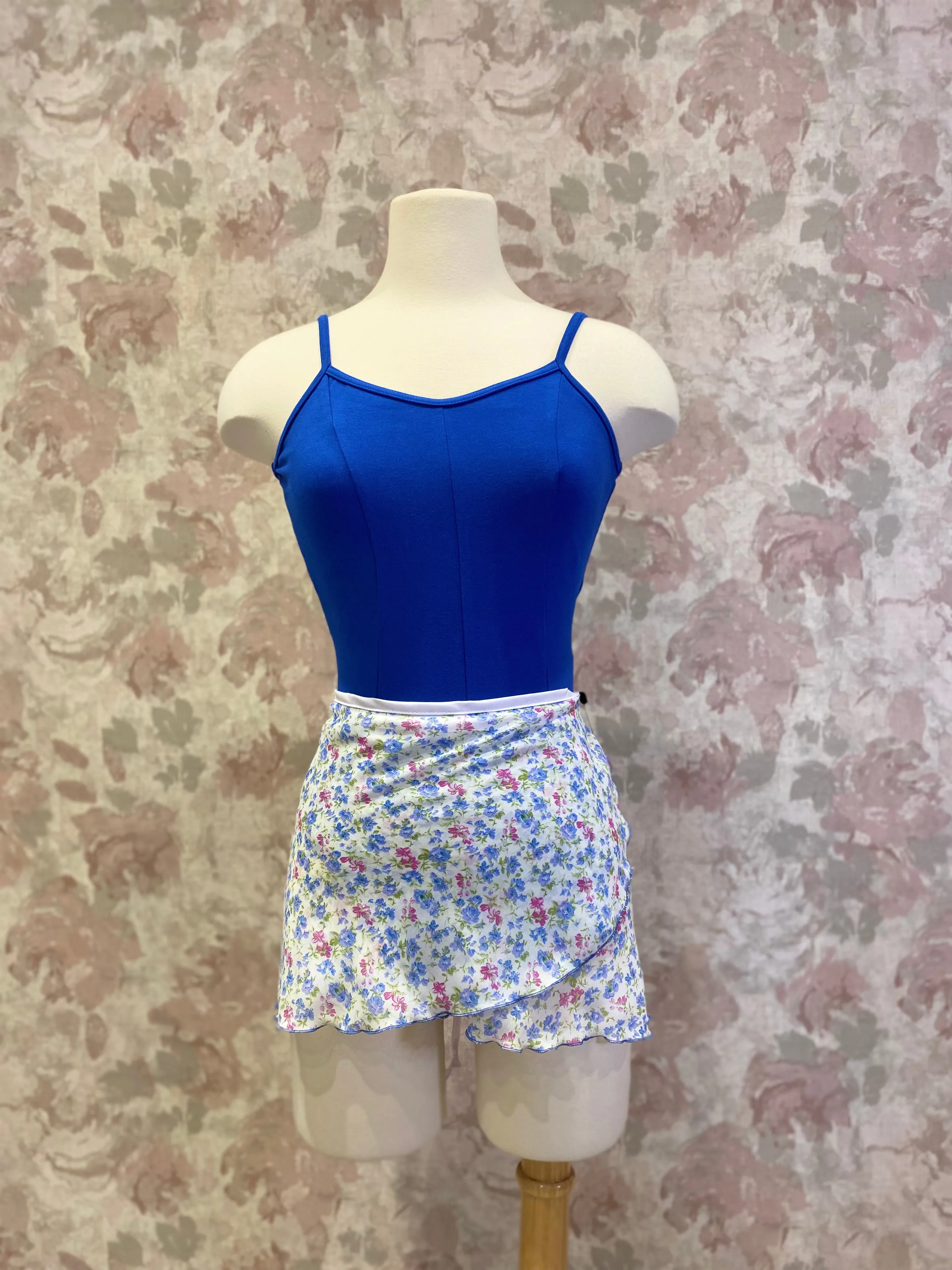 Ladies White & Dusty Blue Floral Skirt