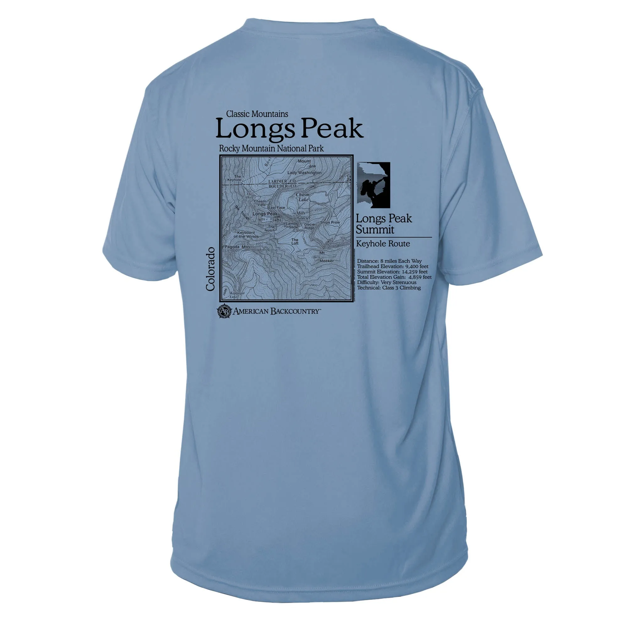 Longs Peak Classic Mountain Short Sleeve Microfiber Men's T-Shirt