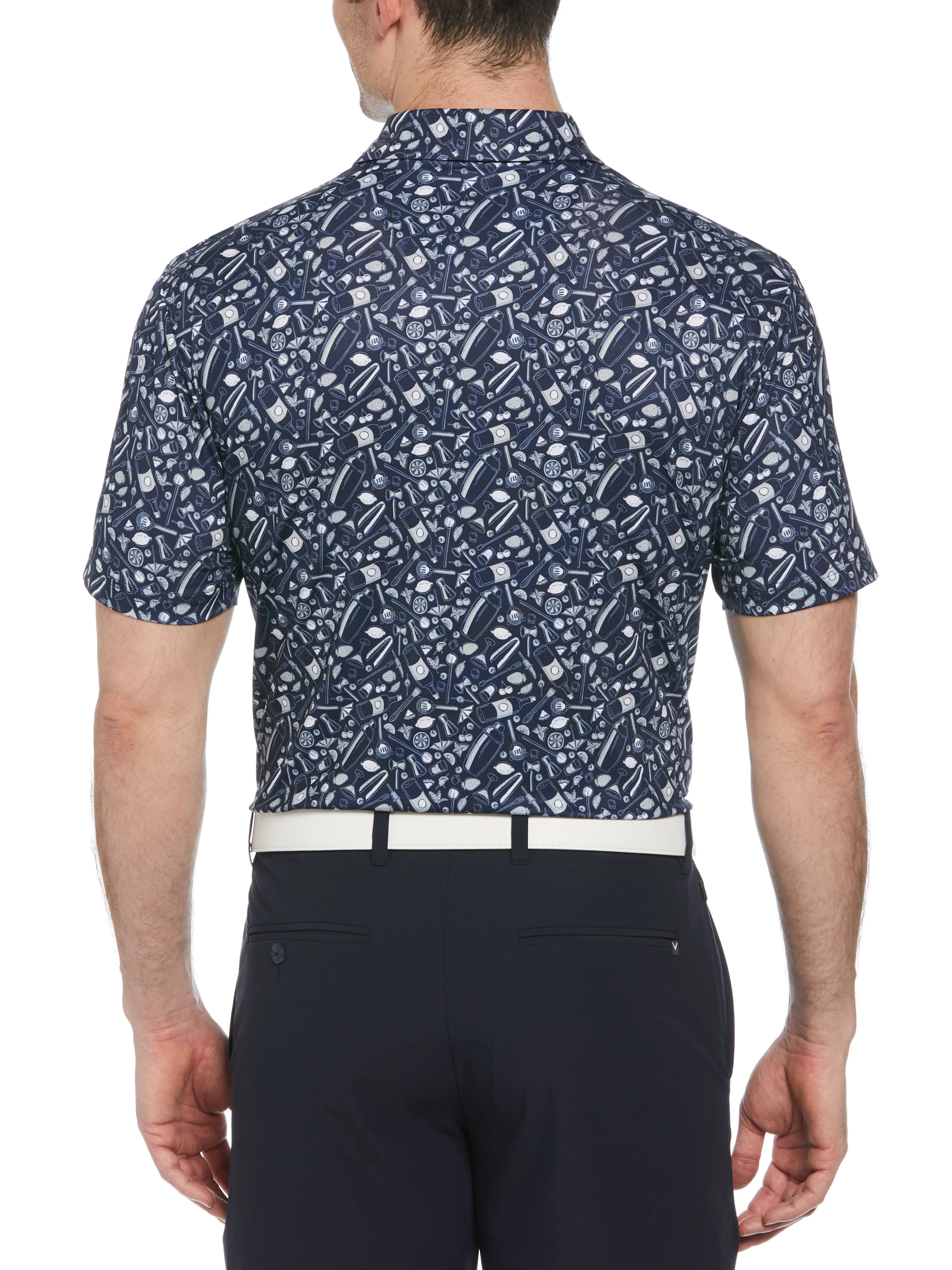 Men's All Over Tropical Print Polo Shirt
