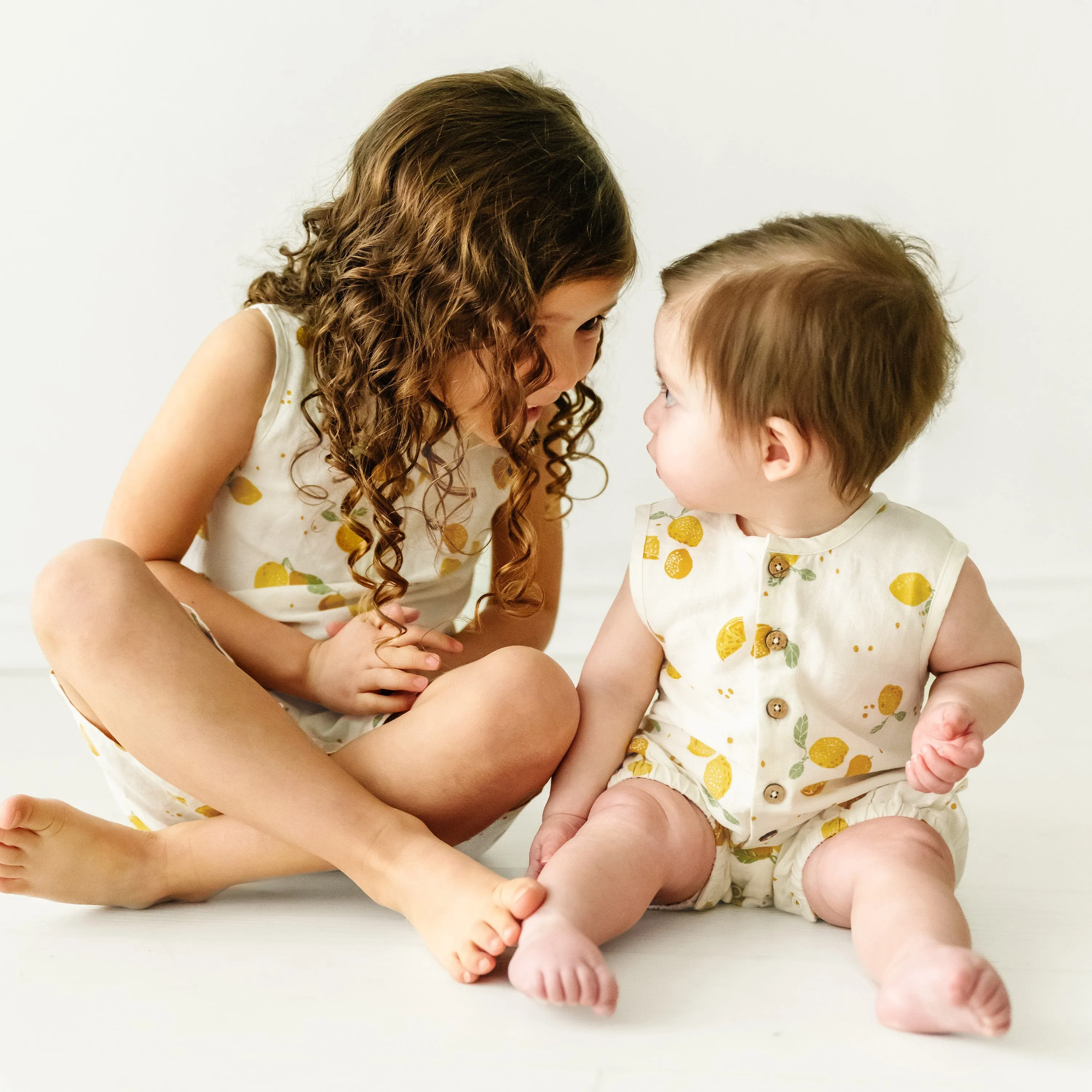 Organic Baby Sleeveless Bubble Onesie - Citron
