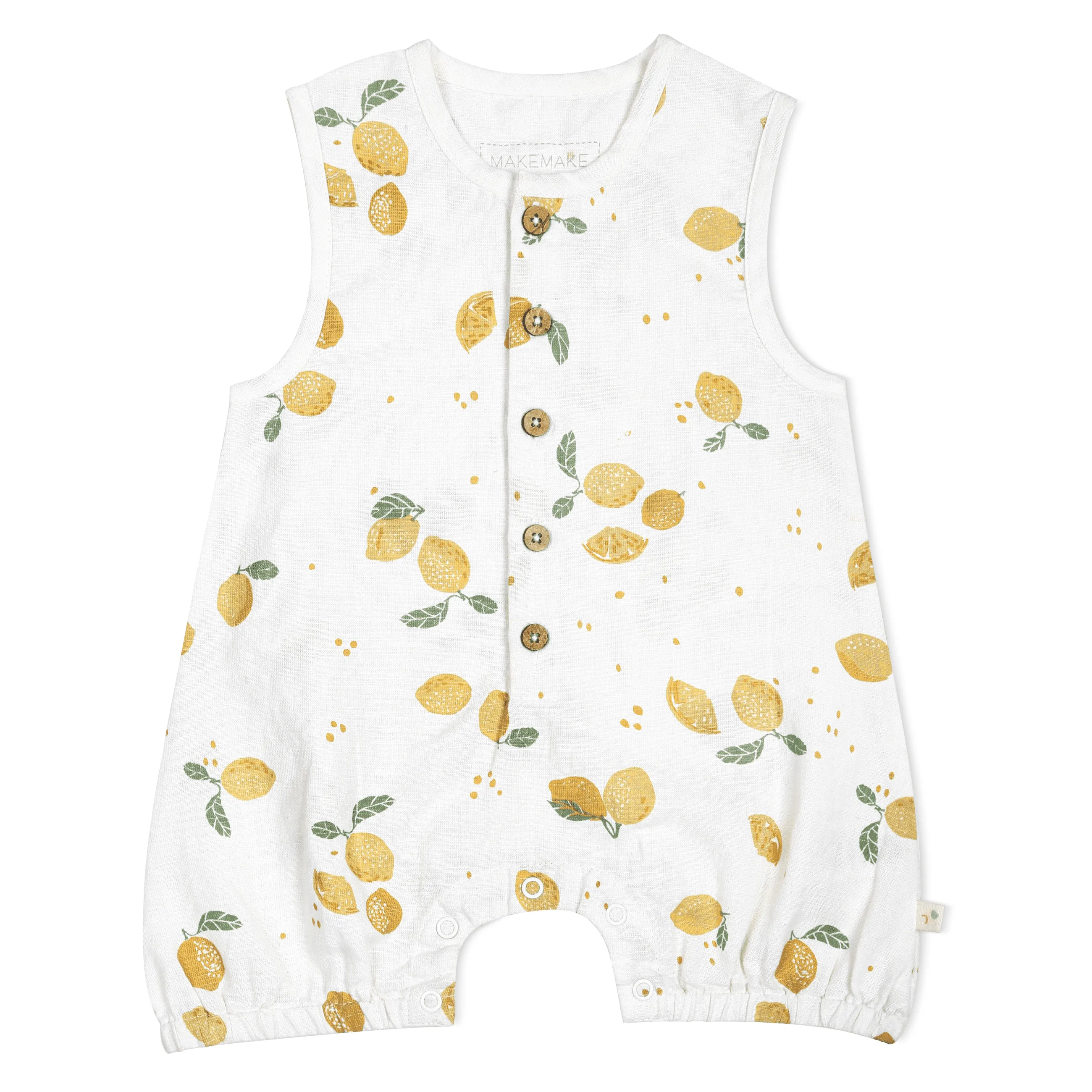 Organic Baby Sleeveless Bubble Onesie - Citron
