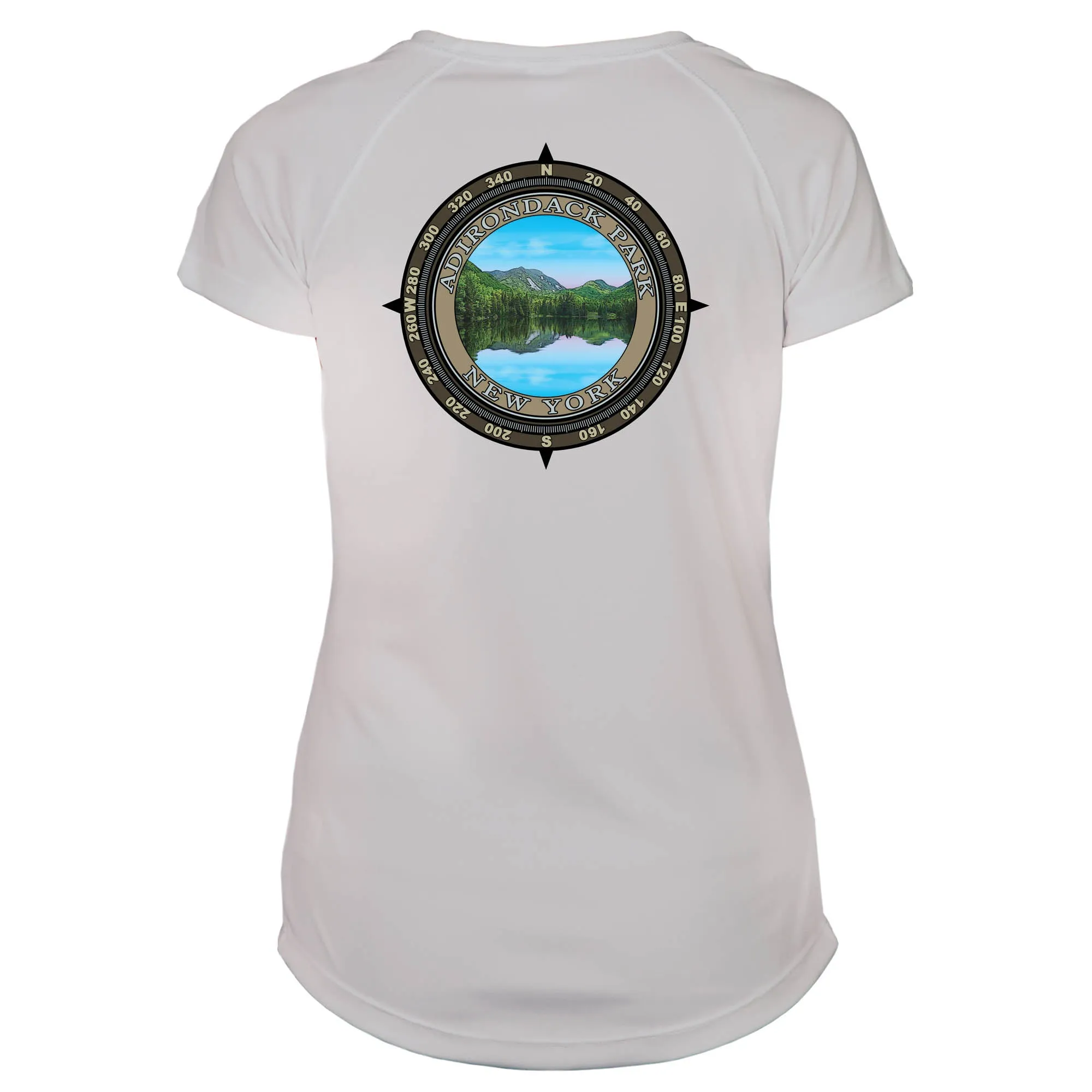 Retro Compass Adirondack Park Microfiber Short Sleeve Women's T-Shirt