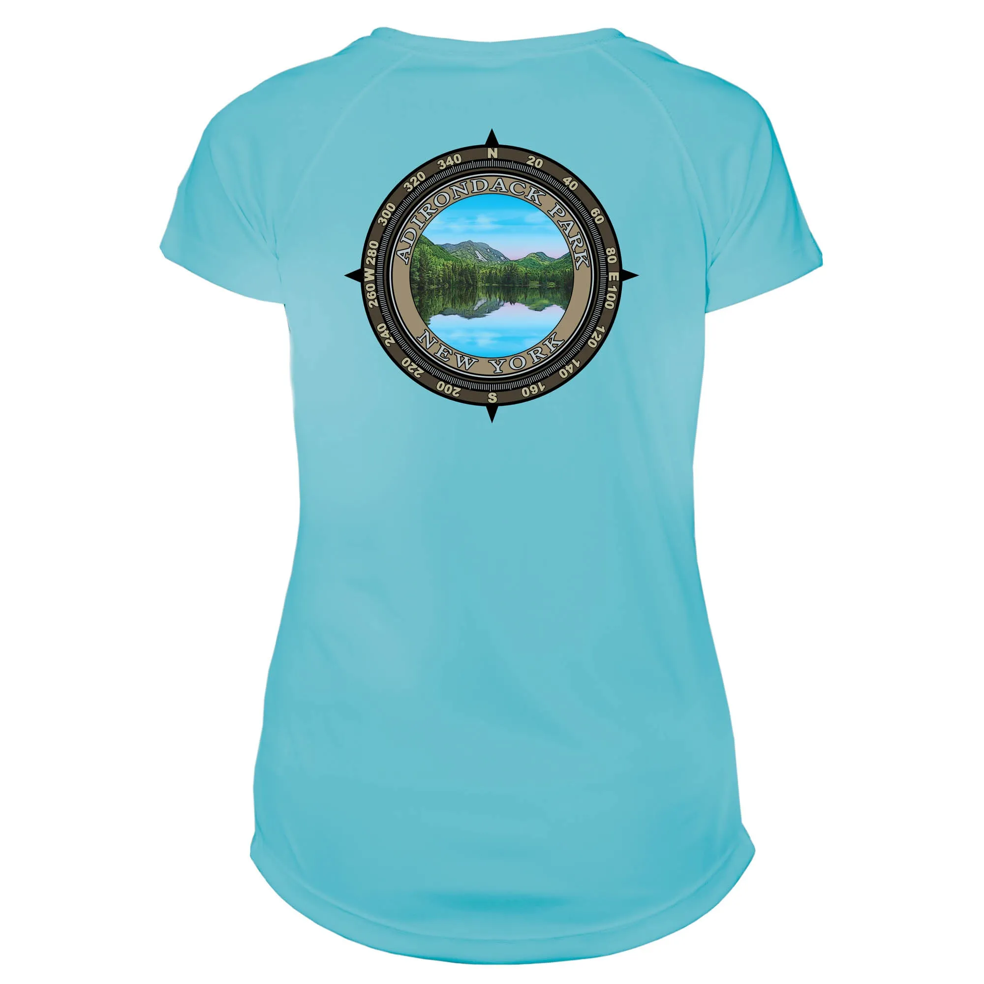 Retro Compass Adirondack Park Microfiber Short Sleeve Women's T-Shirt