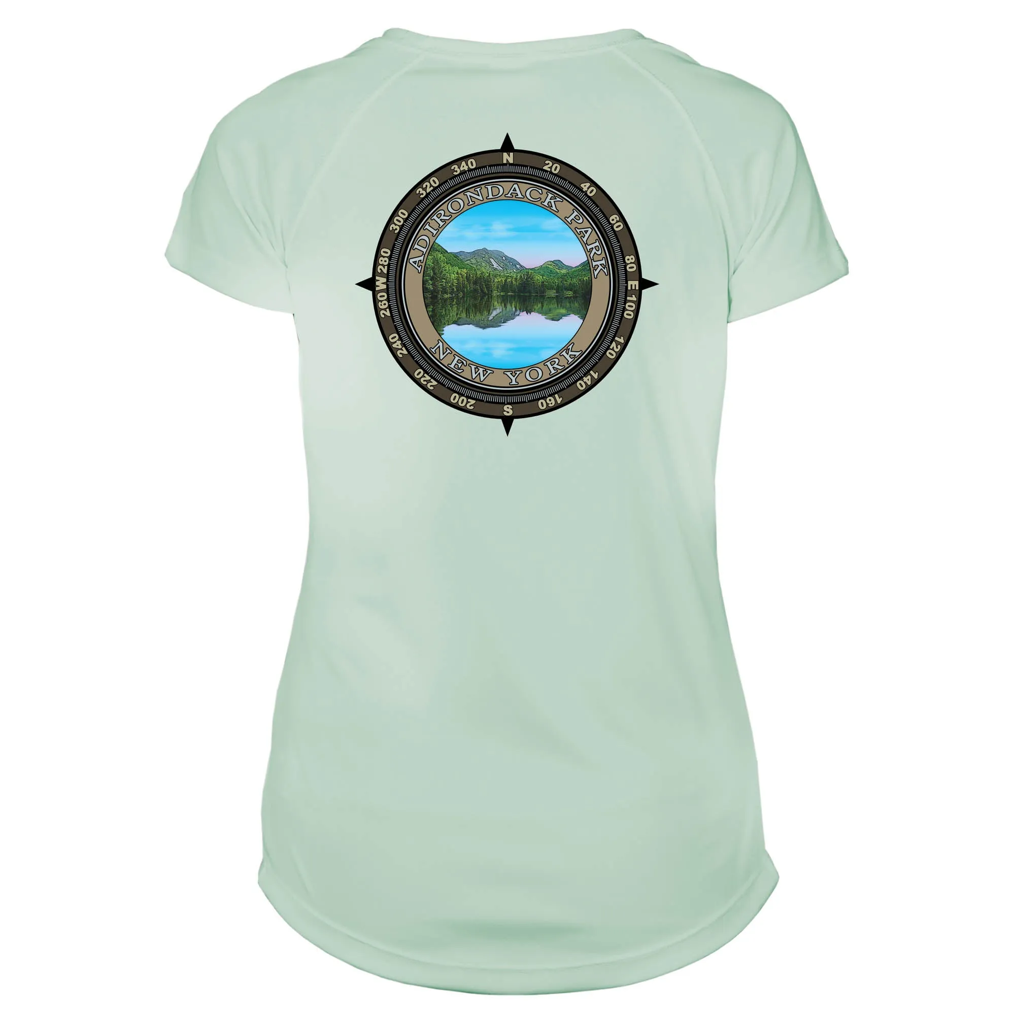 Retro Compass Adirondack Park Microfiber Short Sleeve Women's T-Shirt