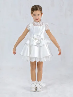 Silk dress with lace for girl – ANELIZ