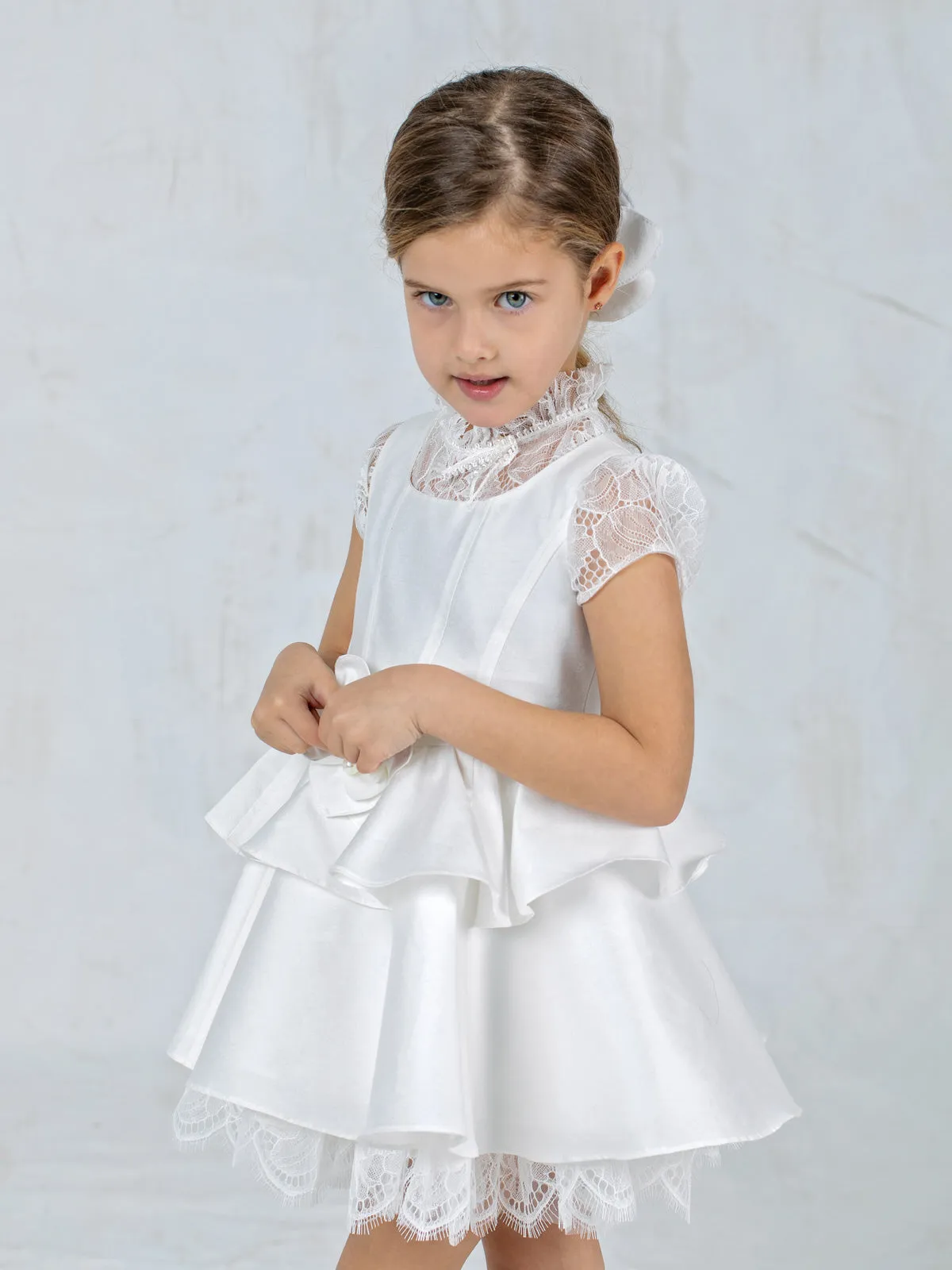Silk dress with lace for girl – ANELIZ