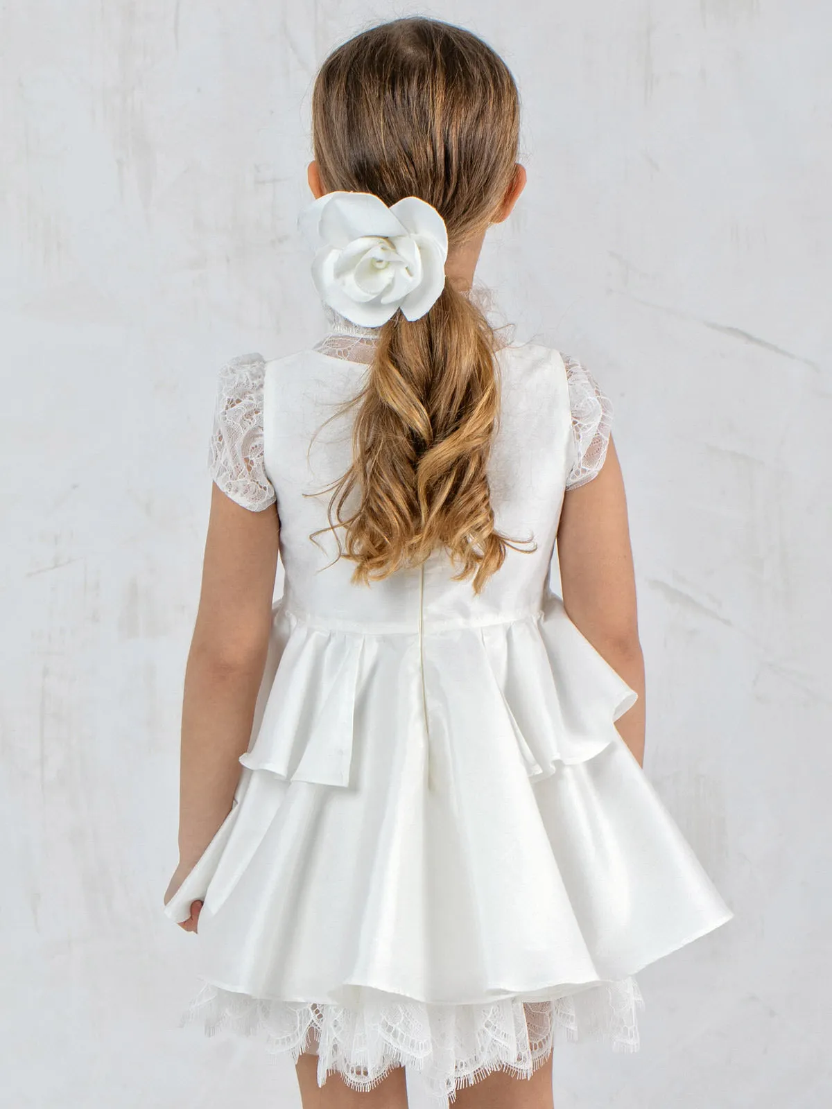 Silk dress with lace for girl – ANELIZ