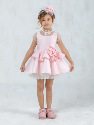 Silk dress with tulle for girl – GALINA
