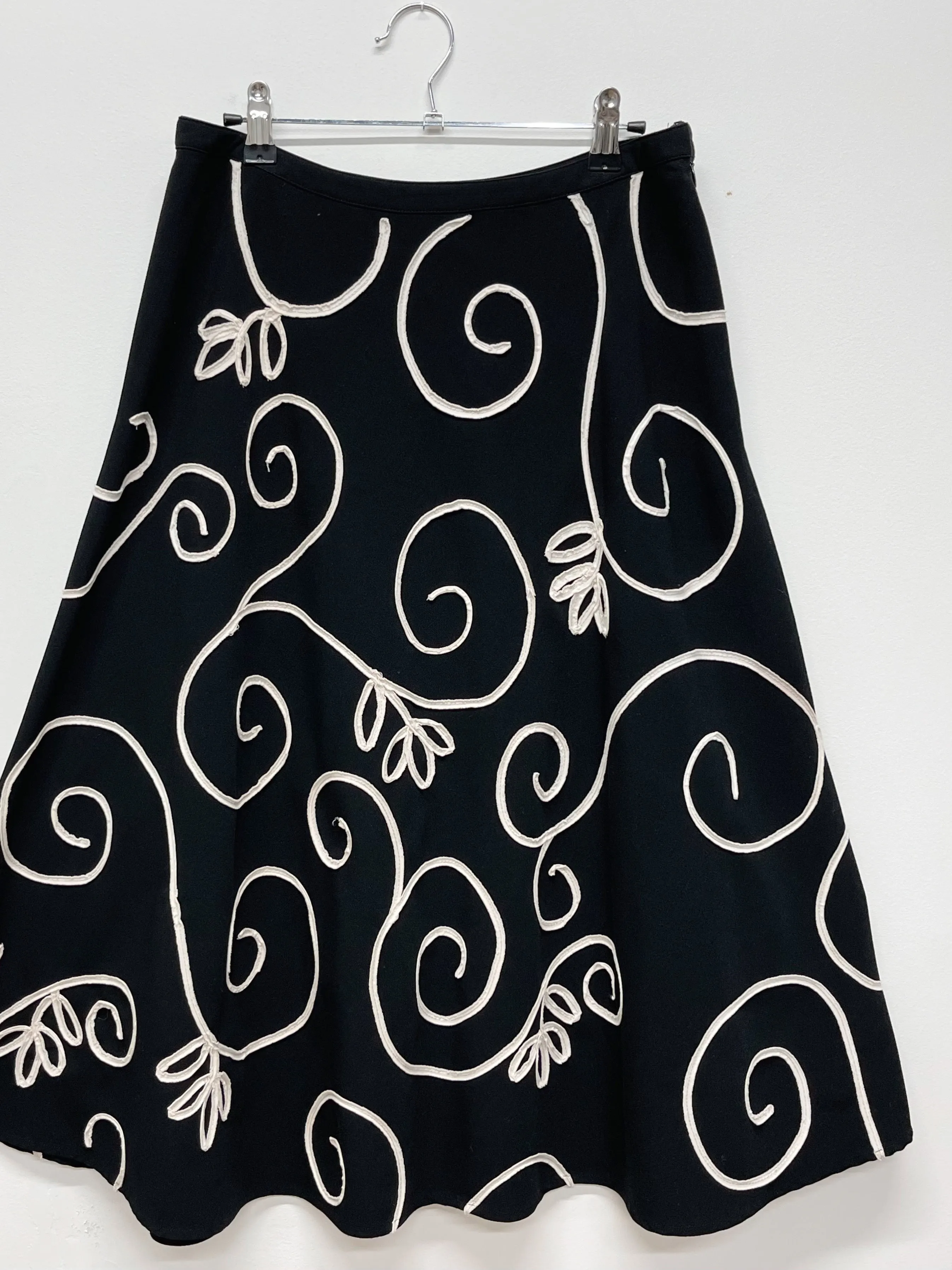 Swirl Embroidered Circle Skirt (W30")
