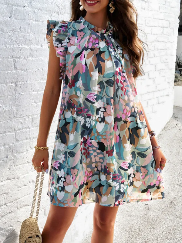TEEK - Colorful Flutter Sleeveless Dress
