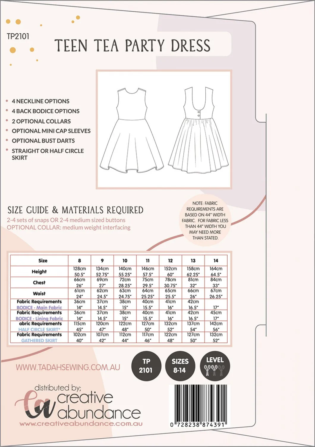Teen Tea Party Dress Sewing Pattern