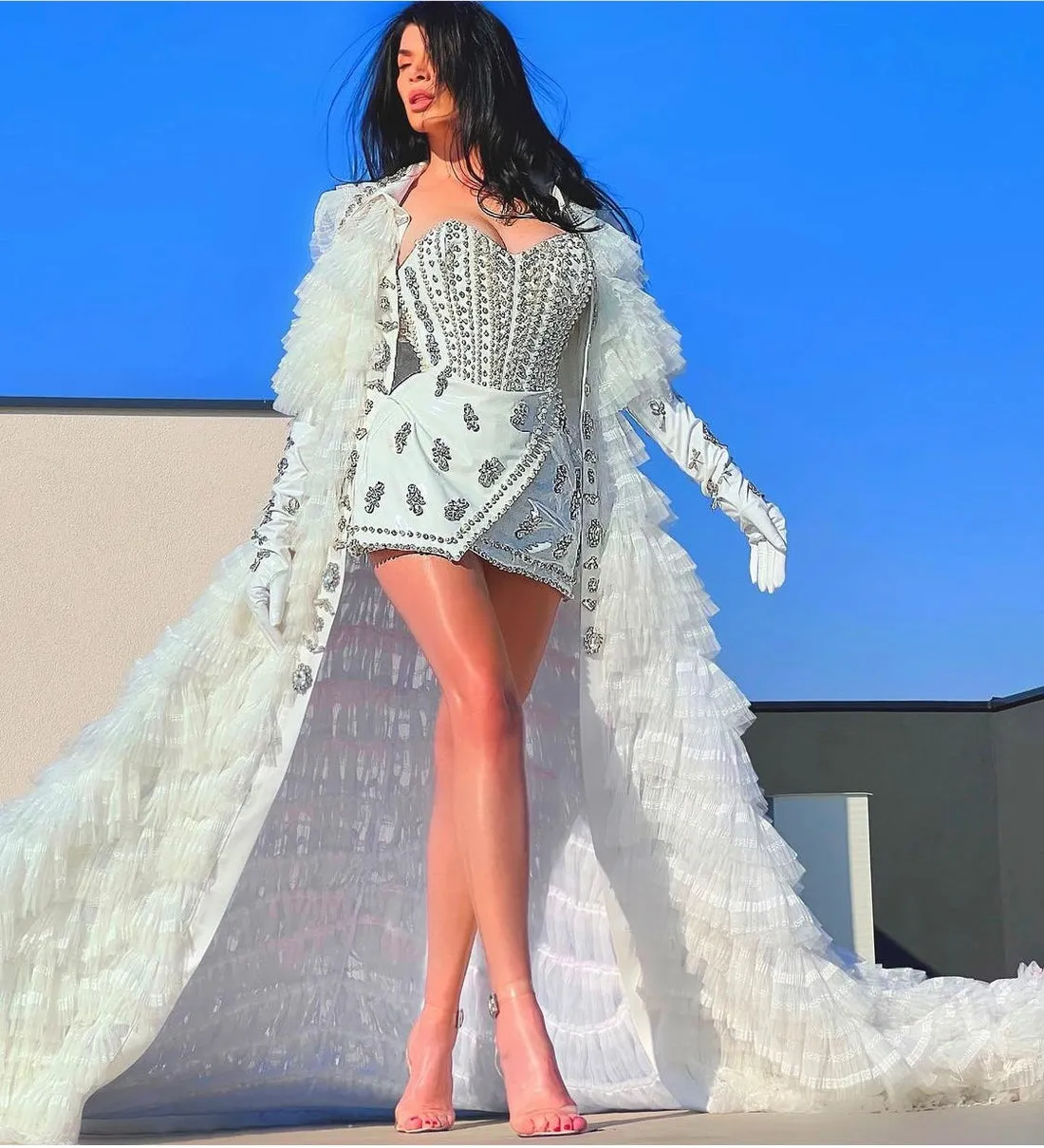 Teresa White Beaded Set  Evening Dress