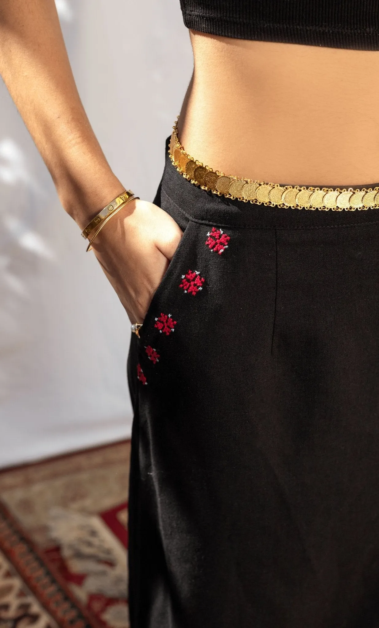 The Layal Hand Embroidered Maxi Skirt