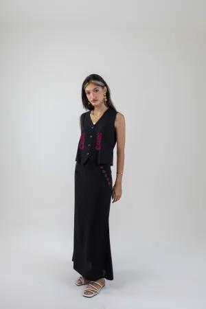 The Layal Hand Embroidered Maxi Skirt