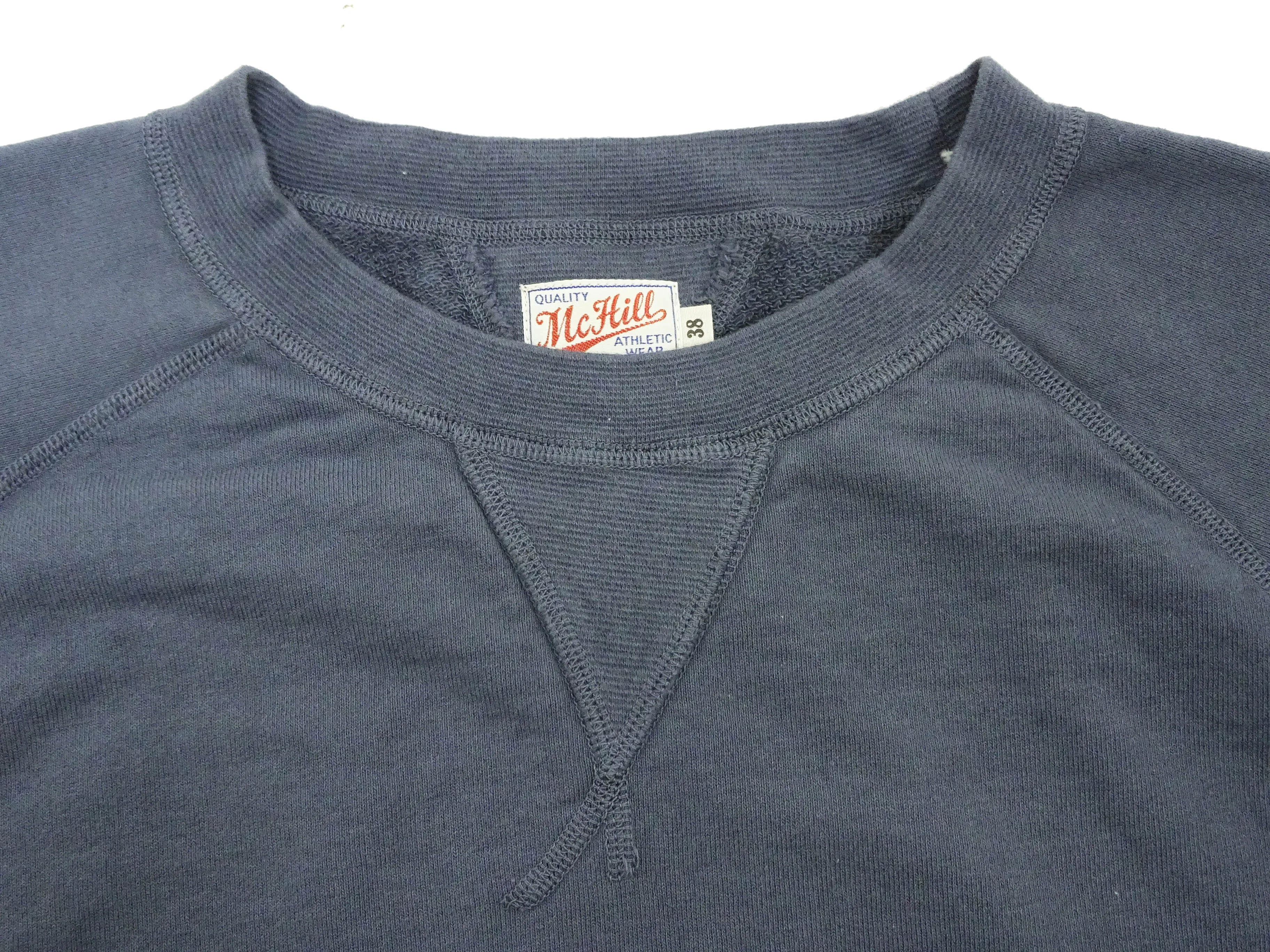 TOYS McCOY Plain Short Sleeve Sweatshirt Men's Solid Color Garment-dyed French Terry Fabric Tee Shirt TMC2429 120 Faded-Blue