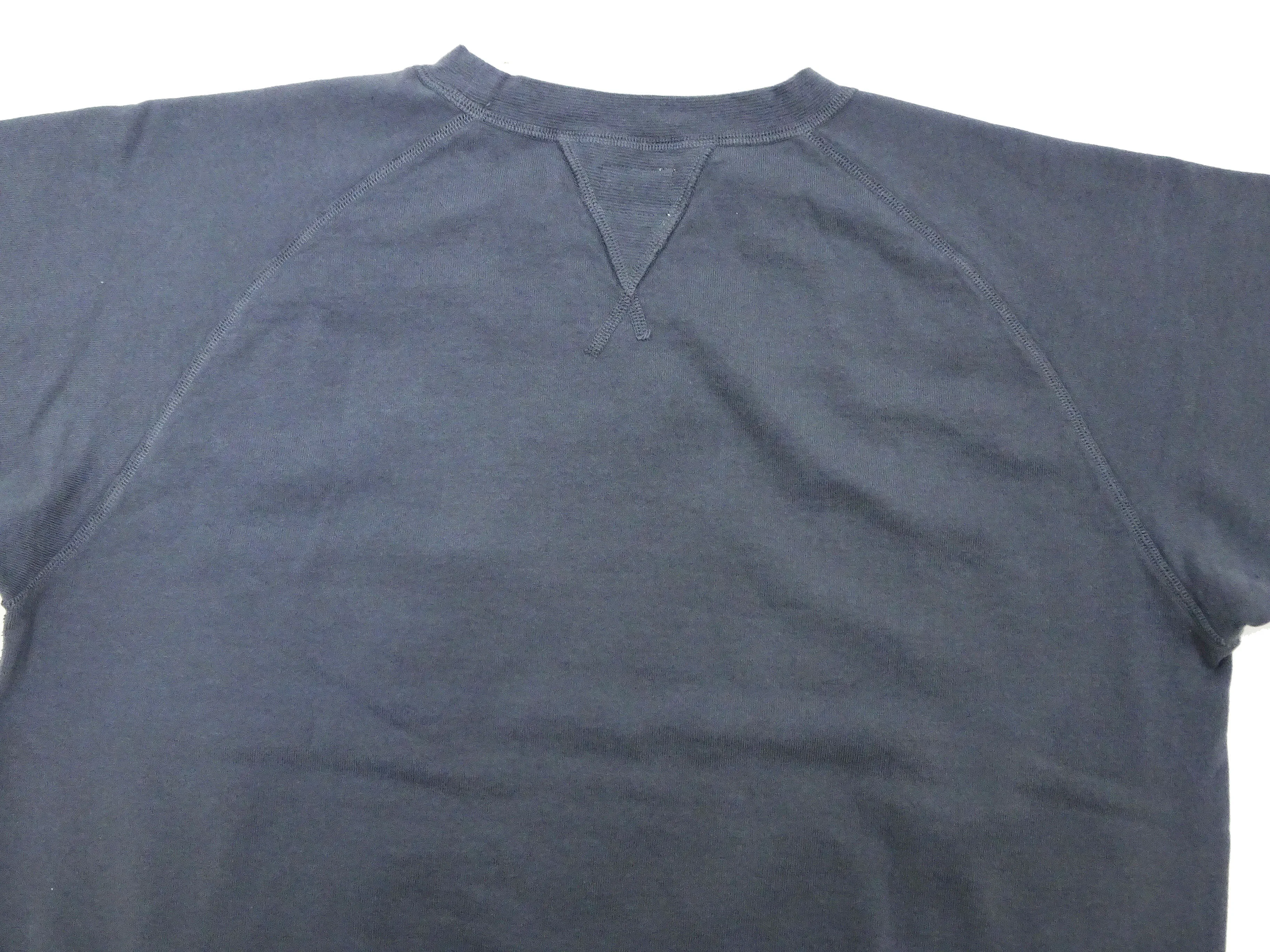 TOYS McCOY Plain Short Sleeve Sweatshirt Men's Solid Color Garment-dyed French Terry Fabric Tee Shirt TMC2429 120 Faded-Blue